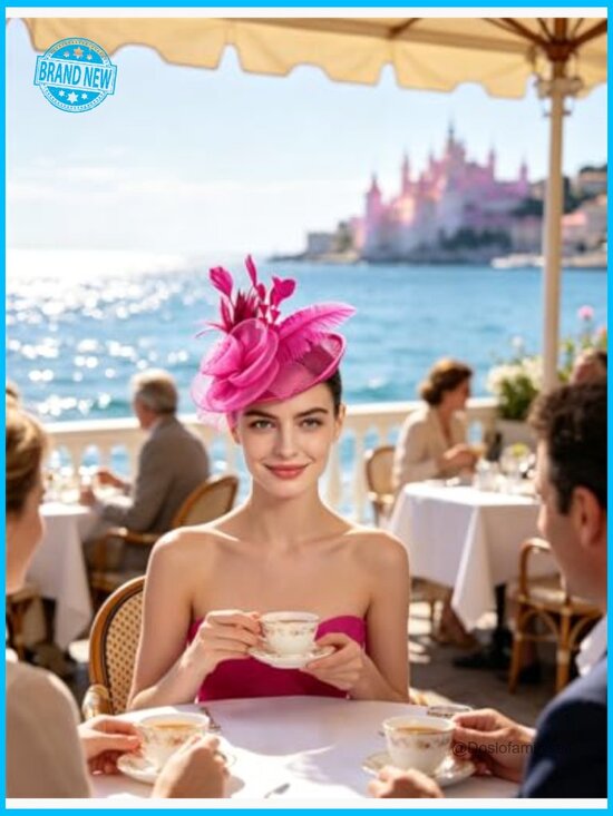 Fascinator Headband Feather Tea Party Hat Hair Clip Derby Cocktail Wedding main image 5